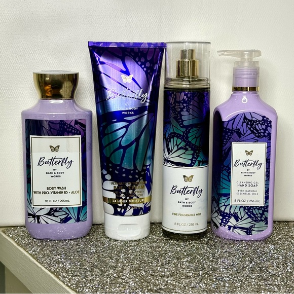 Bath & Body Works Butterfly Body Wash Lotion Hand Soap Gift Set Nwt - Picture 2 of 5